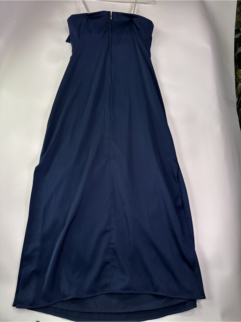 Lilly Pulitzer Carlynn Strapless Bow Side Slit Polyester Maxi Dress Navy Blue 12 - Picture 4 of 15